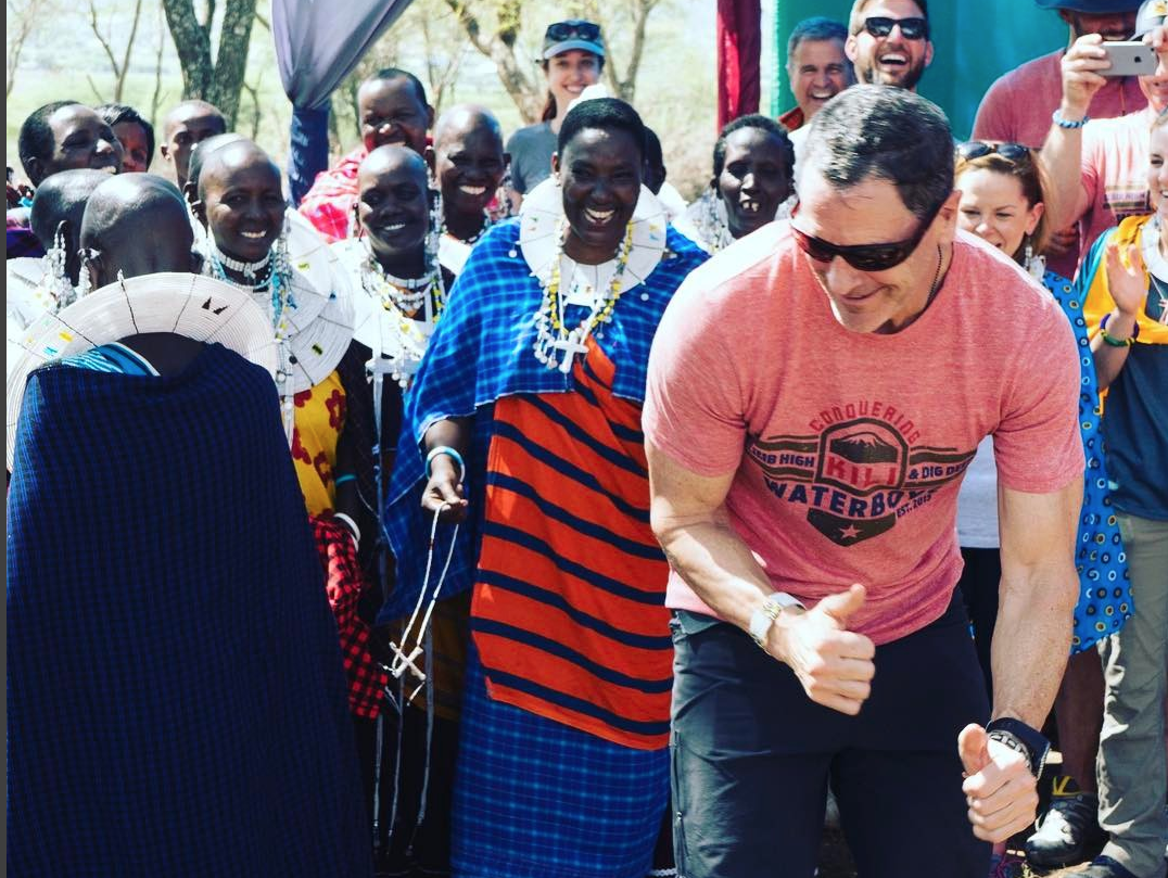Mark Pattison dancing in Tanzania