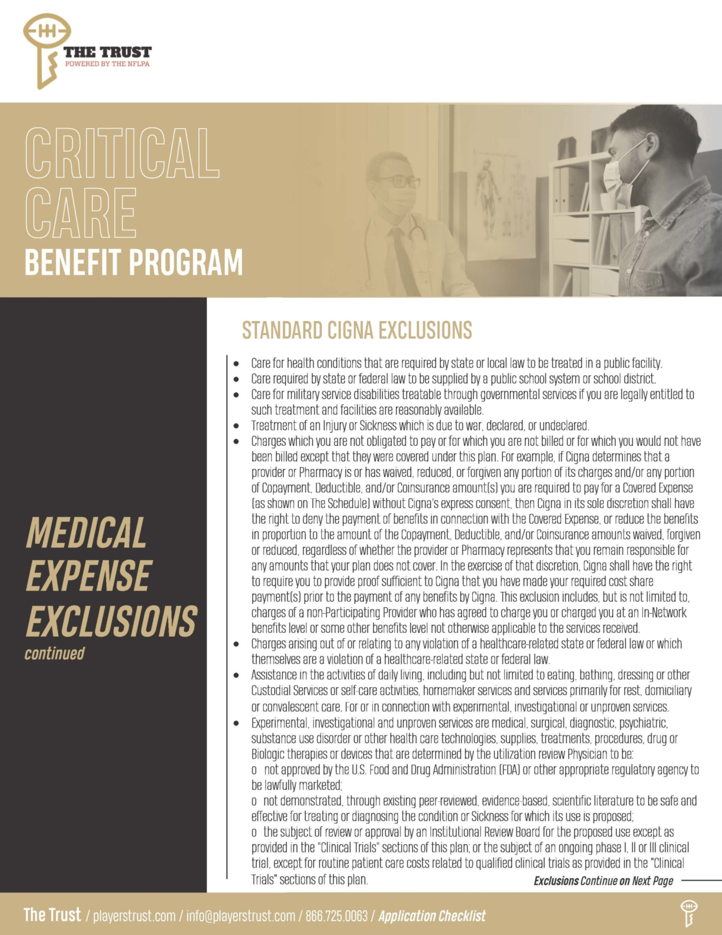 Medical Exclusion List The Trust